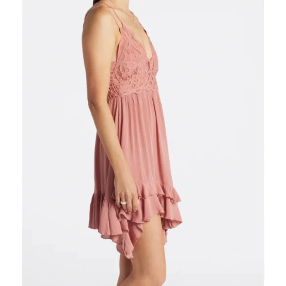 NWT Free People Adella Maxi Slip Dress Sleeveless Boho Crochet Lace Rose M - Picture 3 of 5